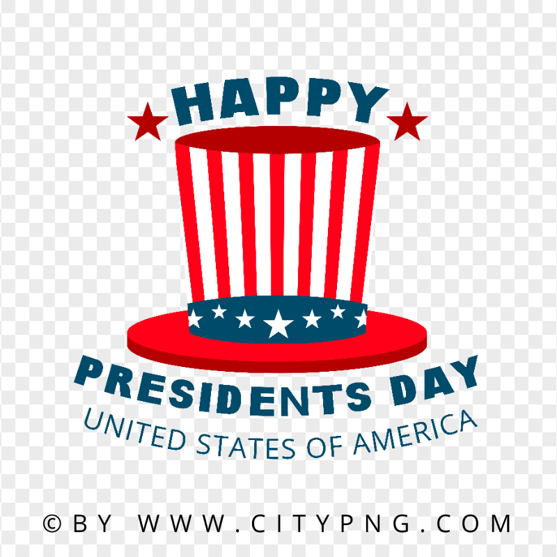 Happy Presidents Day Uncle Sam Hat Vector Design PNG