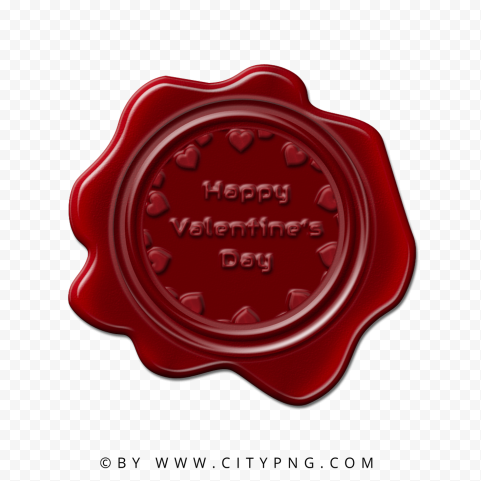 Happy Valentine's Day Red Seal Stamp HD PNG