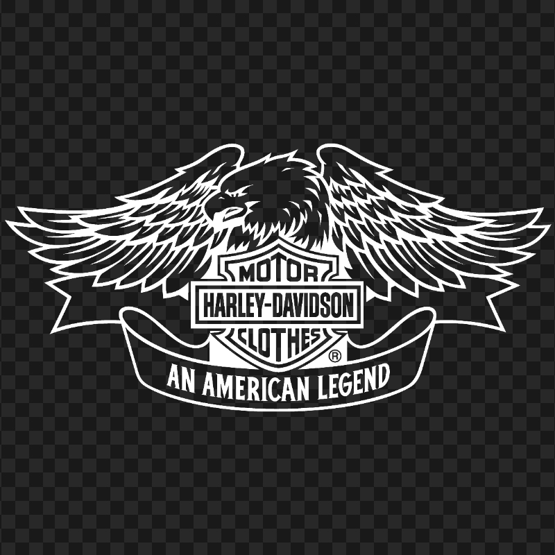 Harley Davidson An American Legend White Outline Logo