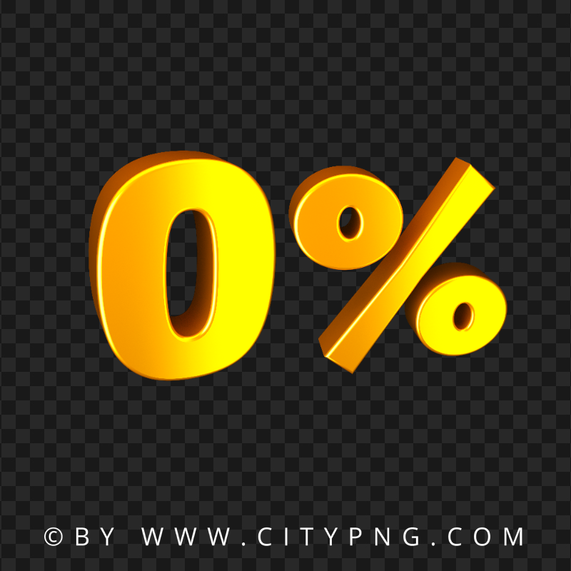 HD 0% Zero Percent Yellow Orange Text PNG