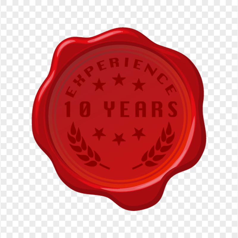 HD 10 Years Experience Seal Wax Stamp PNG