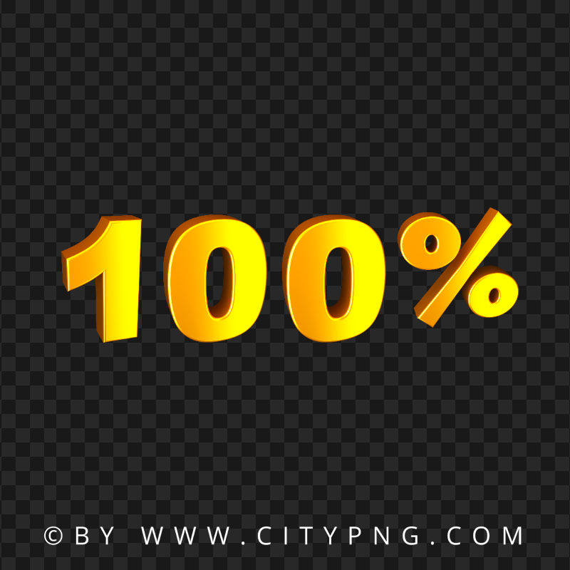 HD 100% One Hundred Percent Yellow Gradient PNG
