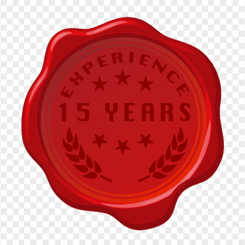 HD 15 Years Experience Seal Wax Stamp PNG