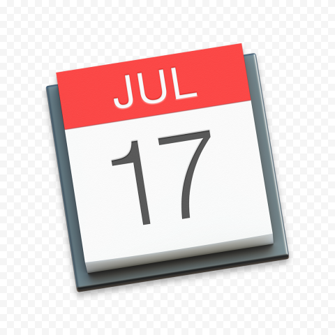 HD 17 July  Date Daily Calendar Icon PNG