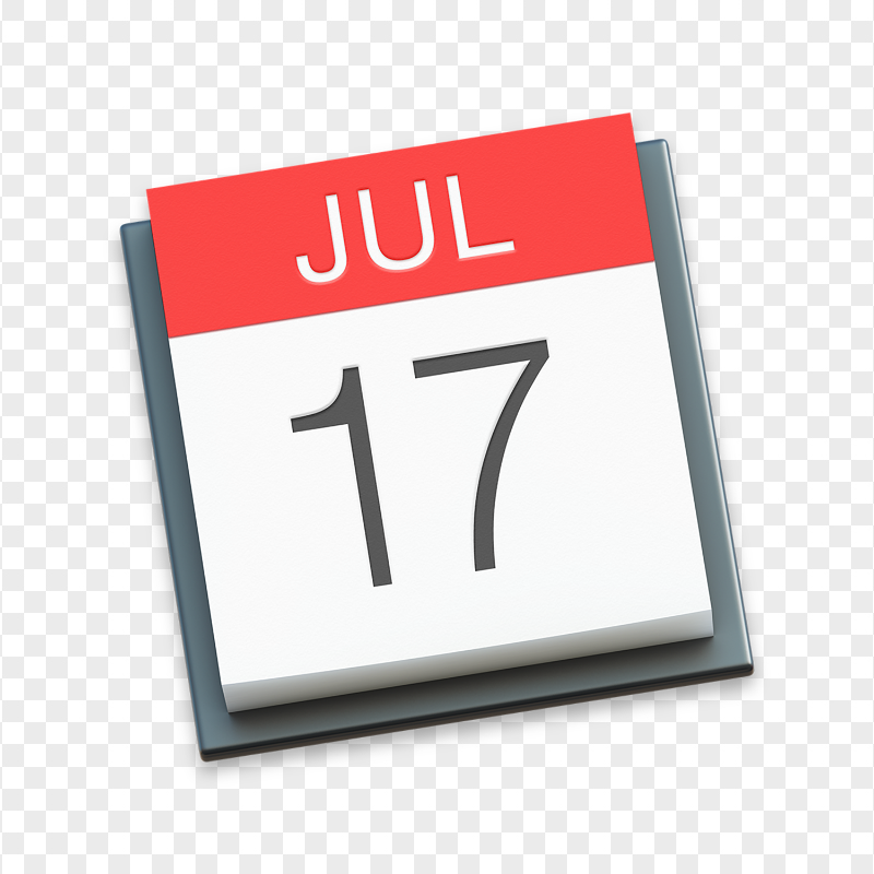 HD 17 July  Date Daily Calendar Icon PNG