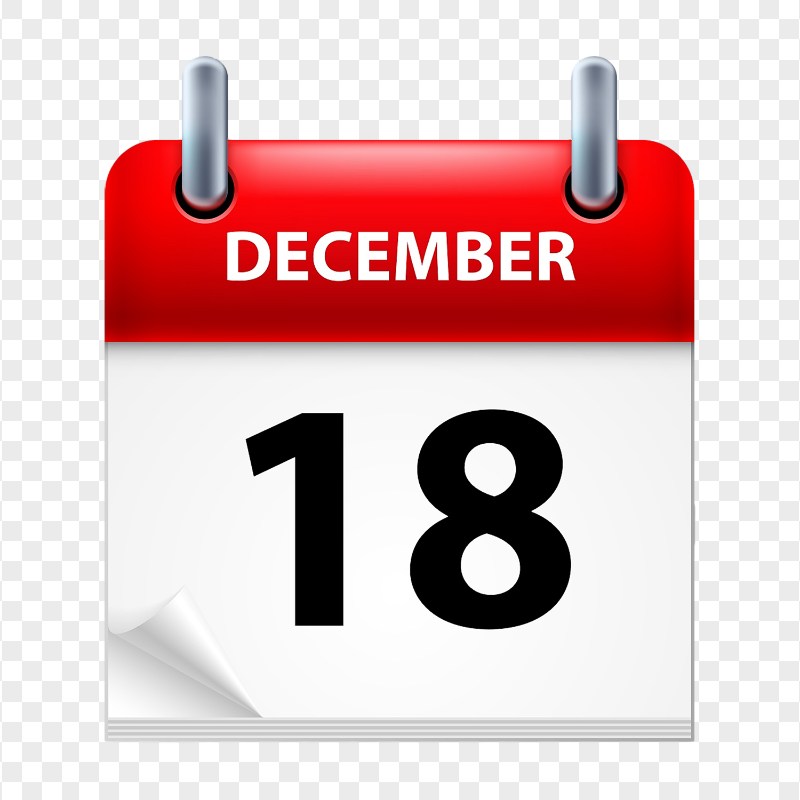 HD 18 December Calendar Icon PNG