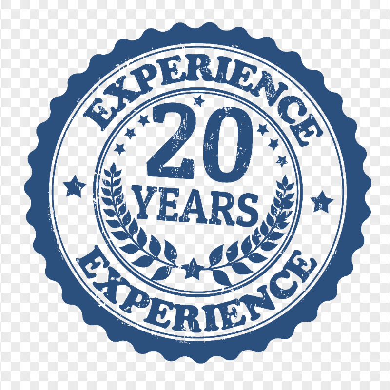 HD 20 Years Experience Blue Stamp PNG