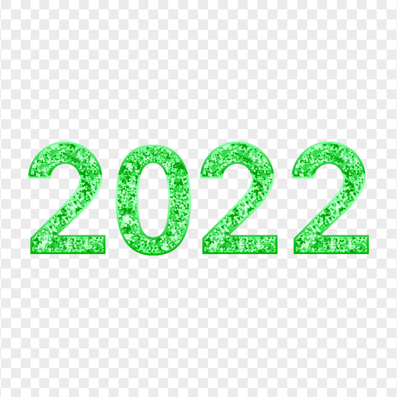 HD 2022 Green Glitter Text PNG
