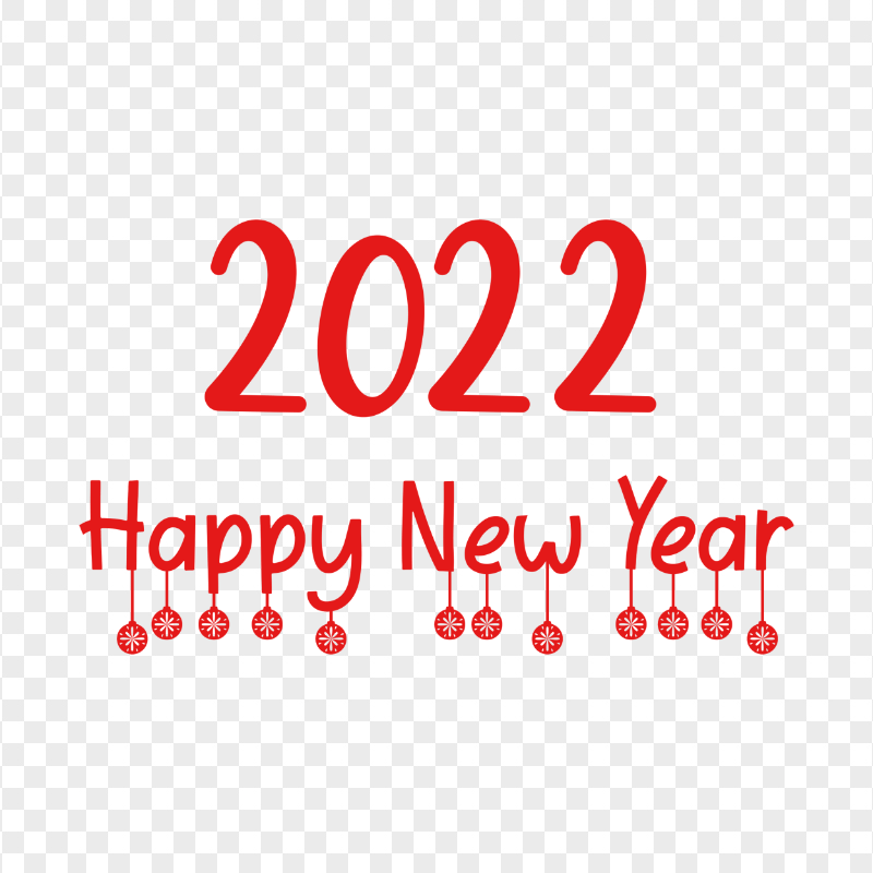 HD 2022 Happy New Year Red Text Logo PNG