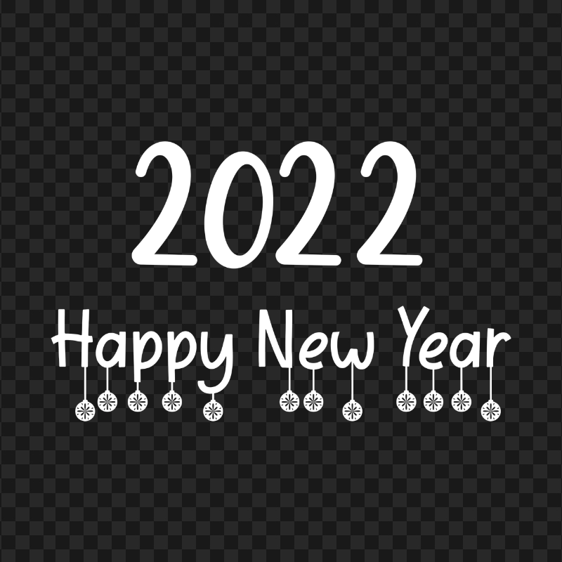 HD 2022 Happy New Year White Text Logo PNG