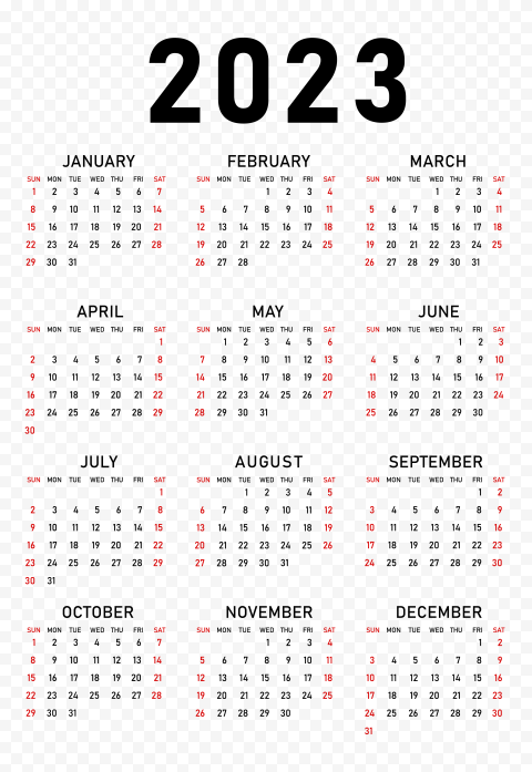 HD 2023 Calendar Transparent Background Citypng