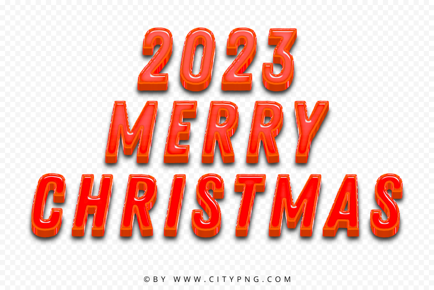 HD 2023 Merry Christmas Red Text PNG