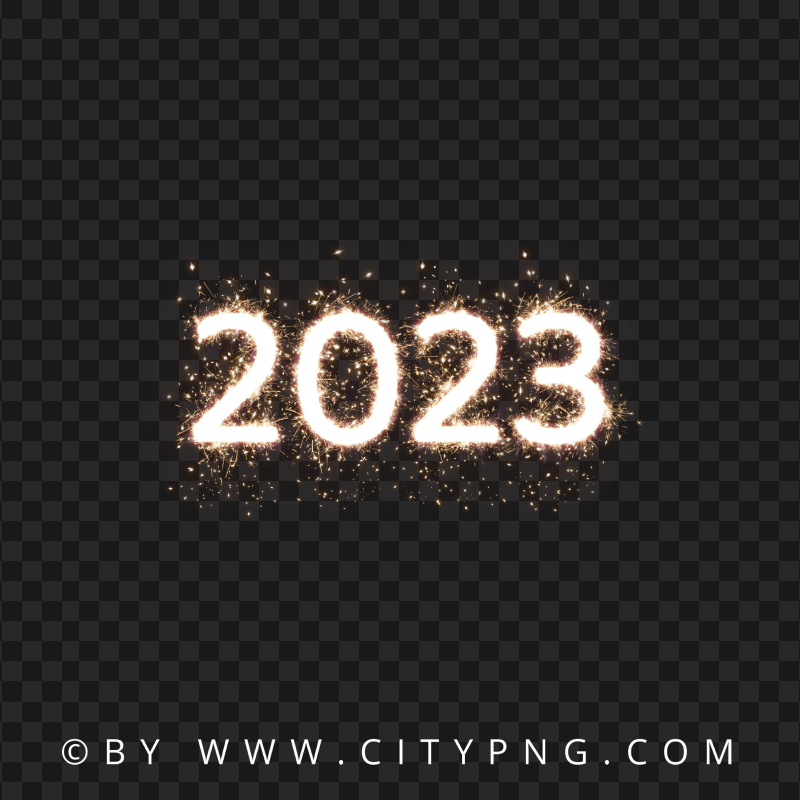 HD 2023 Text Sparkle Effect Transparent PNG