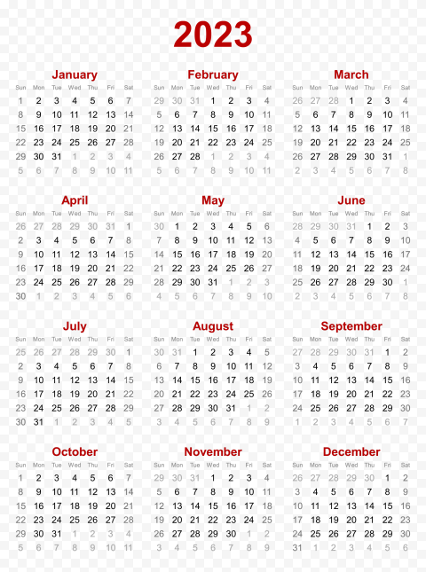 2023 Calendar Hd Images Hd 2023 Year Calendar Transparent Png Citypng