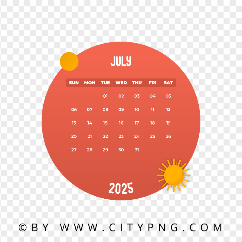 Calendario De Julio Clipart