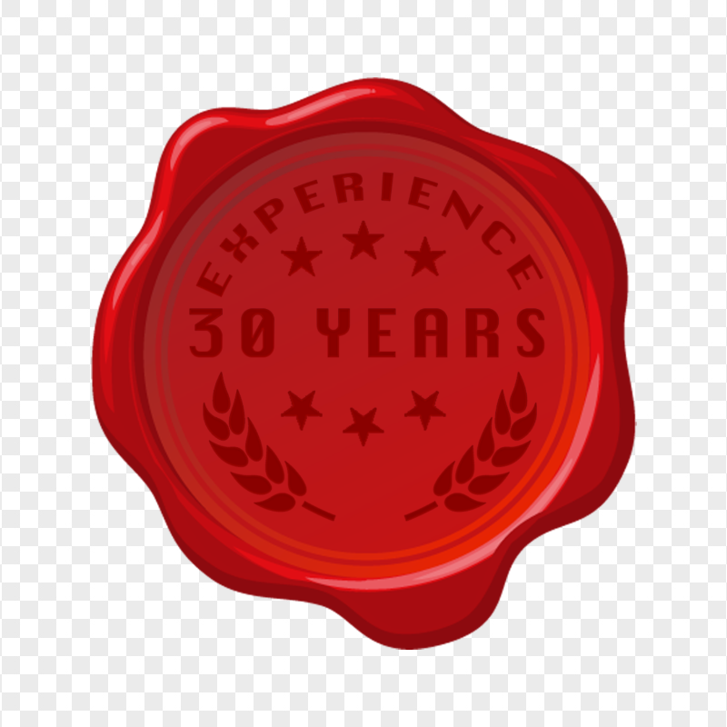 HD 30 Years Experience Seal Wax Stamp PNG