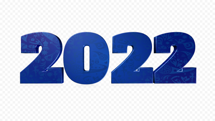 HD 3D Blue New Year 2022 Text Transparent PNG