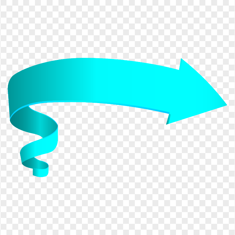 HD 3D Blue Turquoise Ribbon Arrow Banner Symbol PNG