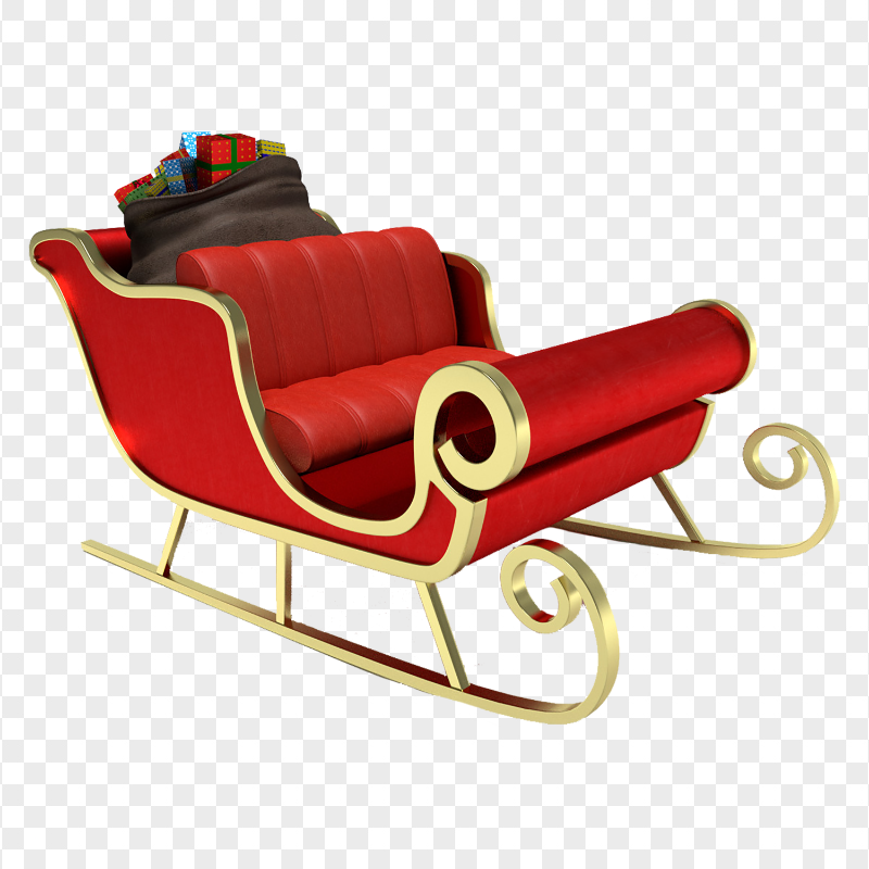 HD 3D Christmas Sled Sleigh Transparent PNG
