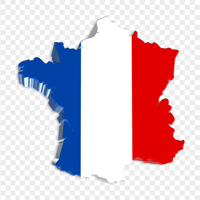 HD 3D France Map Flag Transparent Background