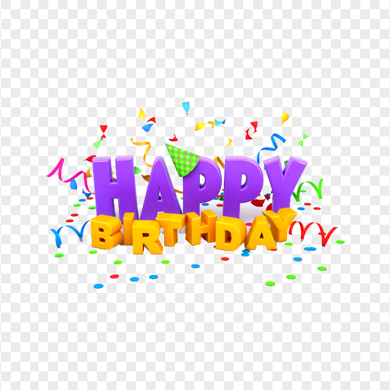 HD 3D Happy Birthday Text PNG