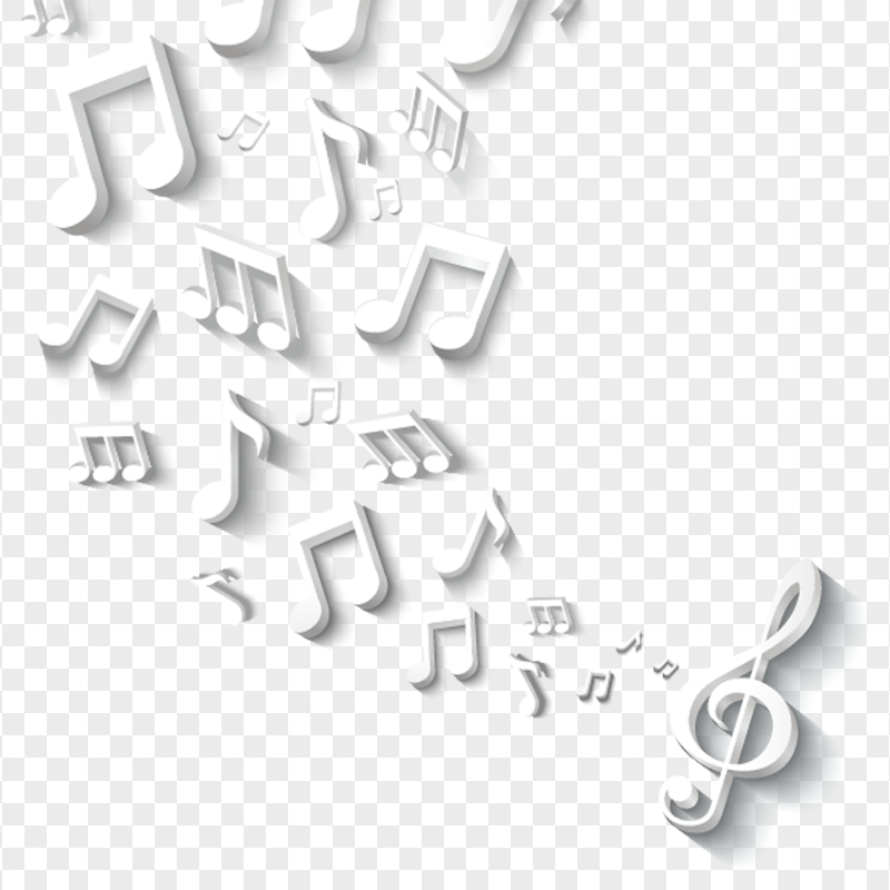 HD 3D Musical Flying Notes Illustration PNG
