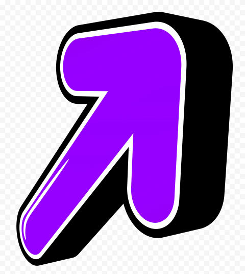HD Purple 3D Curved Arrow Pointing Up PNG | Citypng