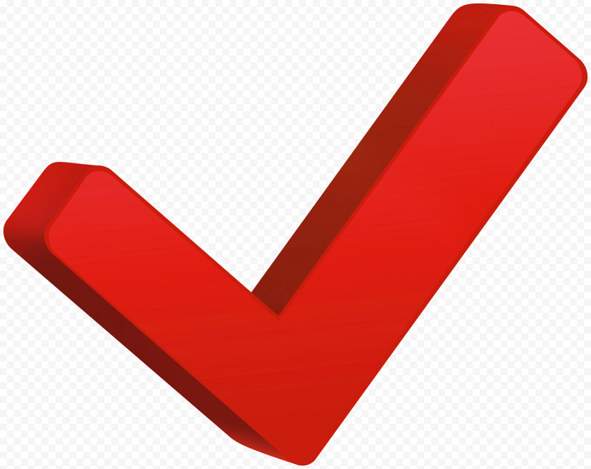 HD 3D Red Check Mark Icon Symbol PNG Citypng