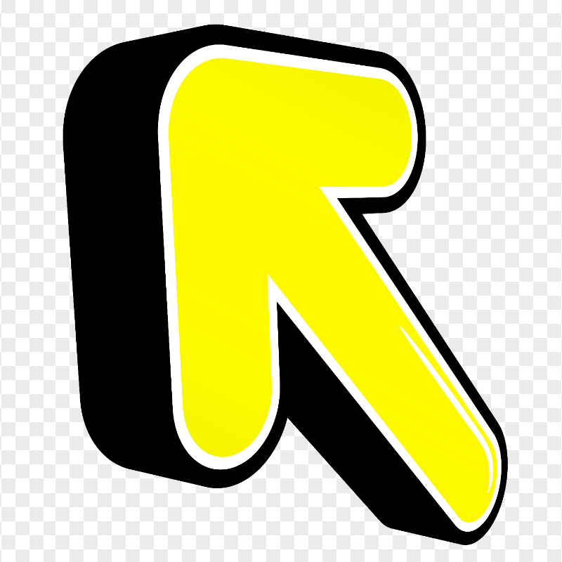 HD 3D Yellow Arrow Pointing Top Left PNG