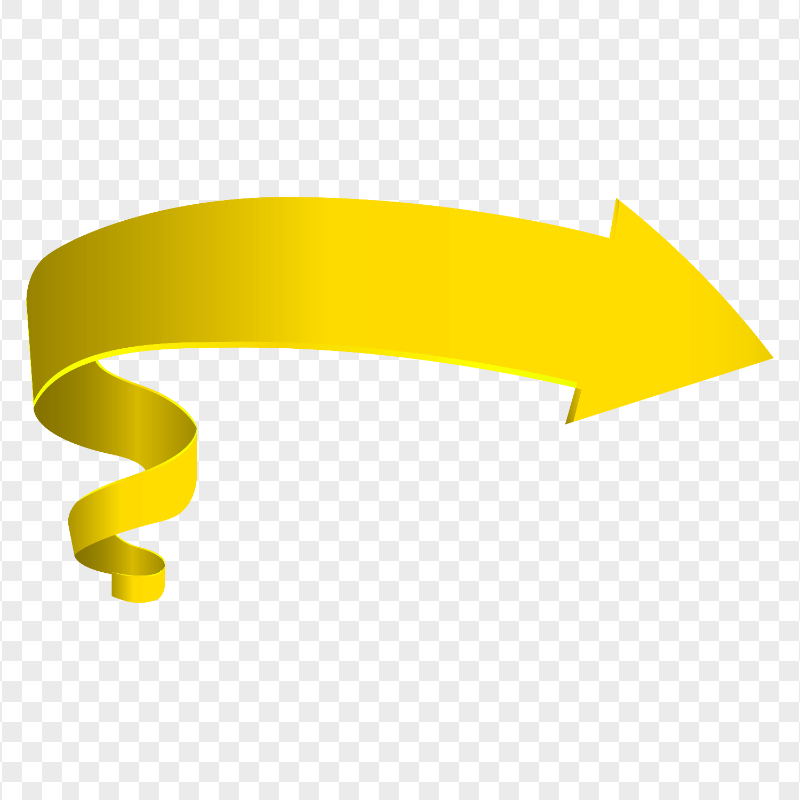 HD 3D Yellow Ribbon Arrow Banner Symbol PNG