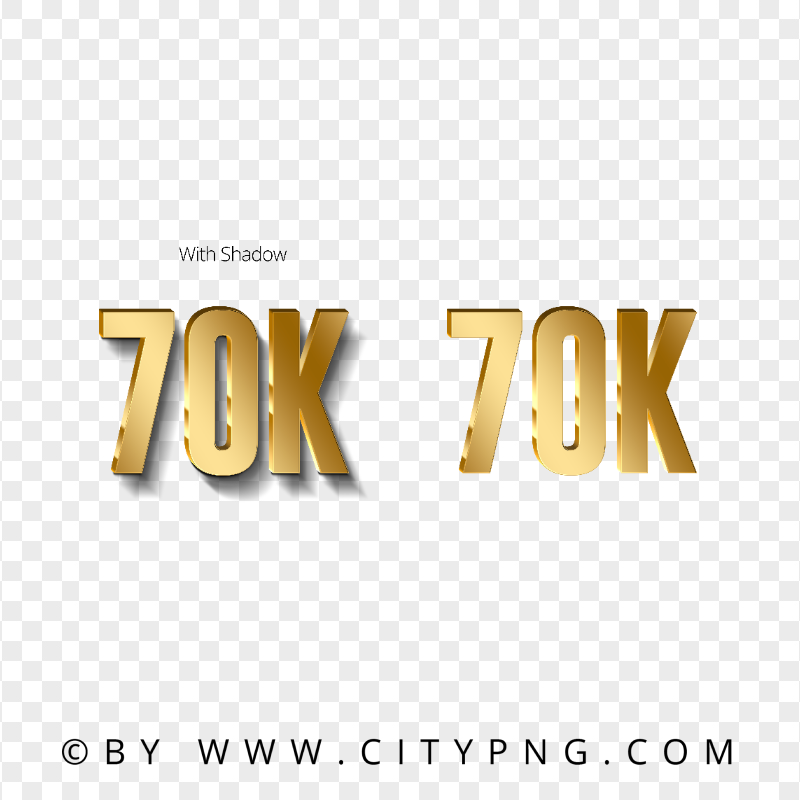 HD 70K Gold Number Transparent Background