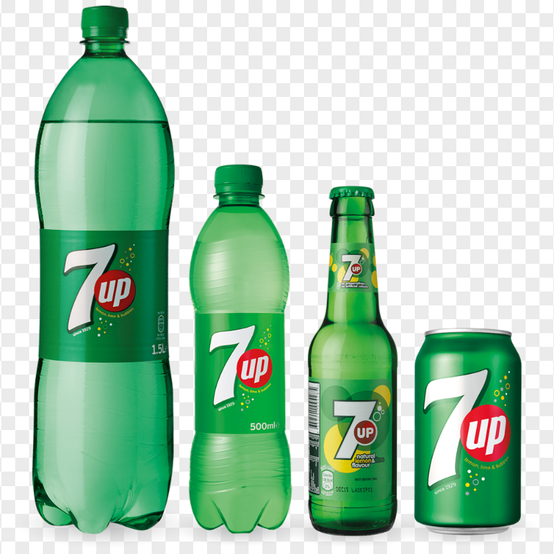 HD 7UP Soda bottles And Can PNG