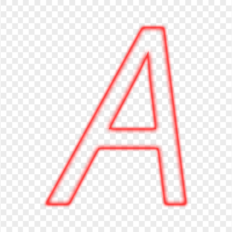 HD A Italic Letter Alphabet Outline Neon Red Color PNG