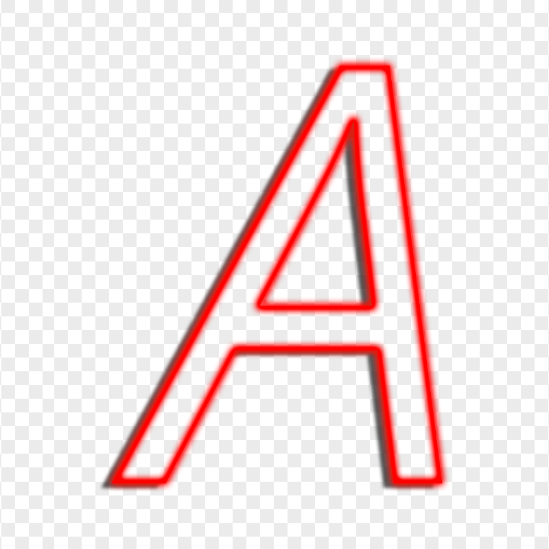 HD A Italic Letter Alphabet Outline Neon Red PNG