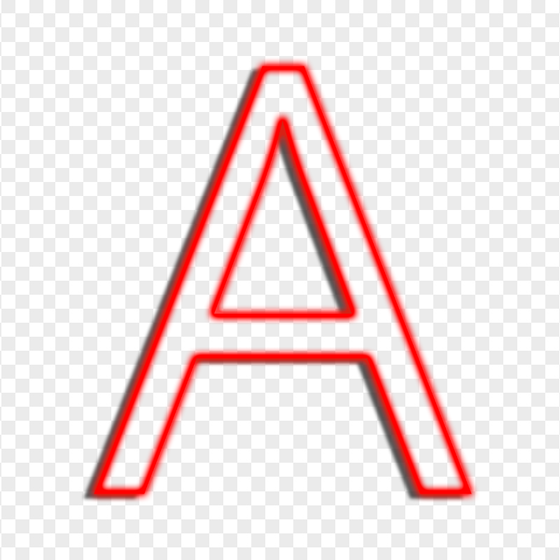 HD A Letter Alphabet Outline Neon Red PNG