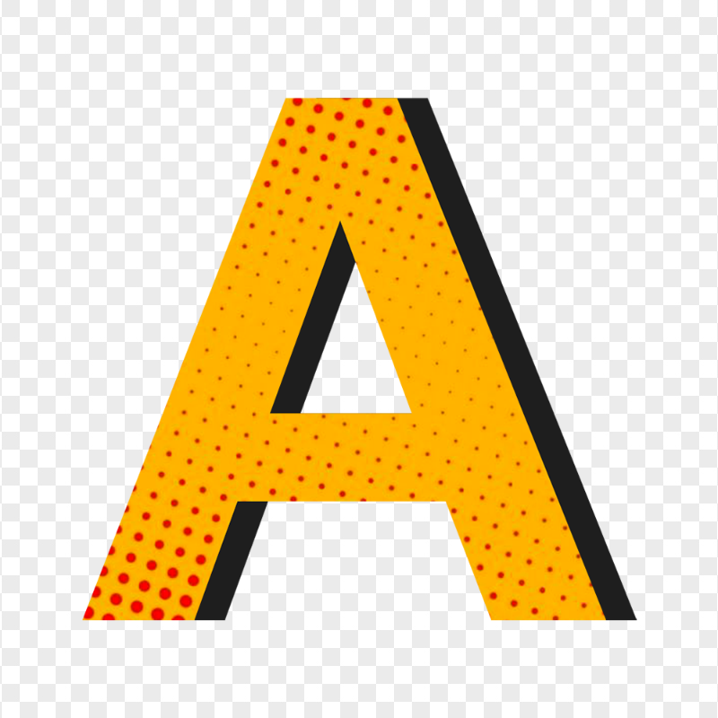 HD A Letter Text Comic Style PNG