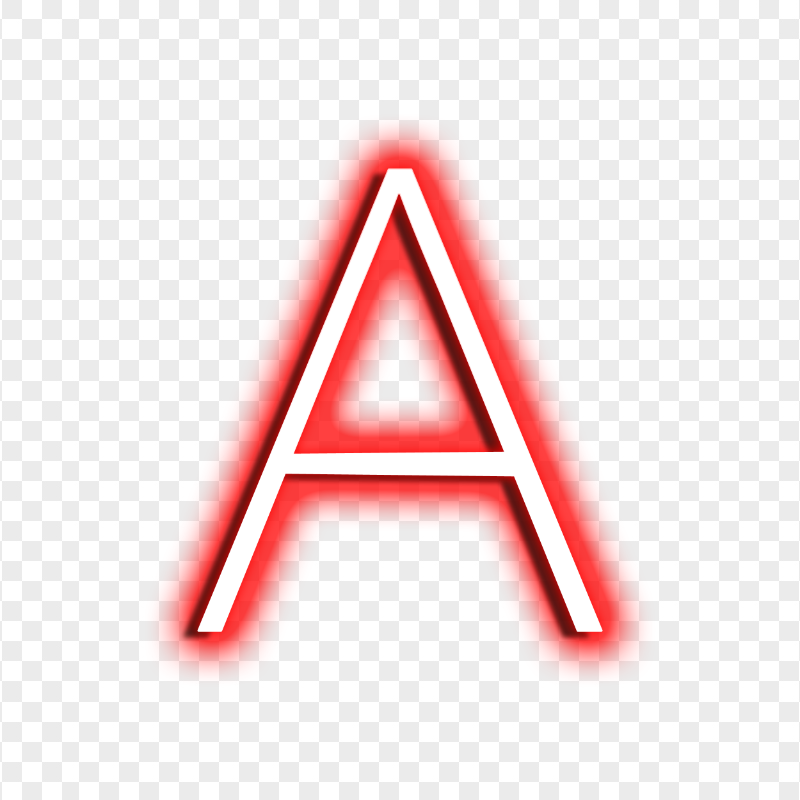 HD A Text Letter Alphabet Neon Red & White PNG