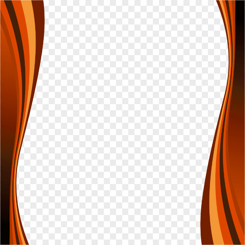 HD Abstract Curved Lines Orange Vertical Frame PNG