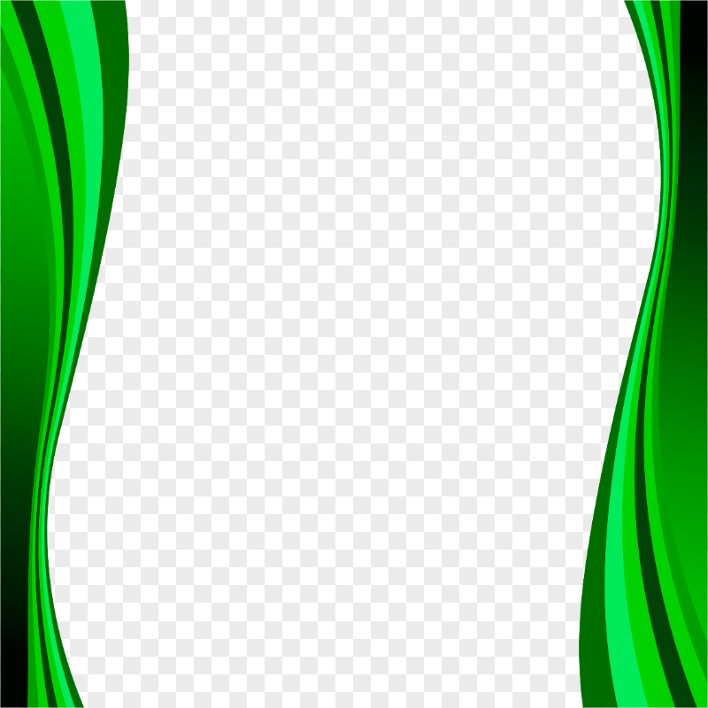 HD Abstract Green Curved Lines Vertical Frame PNG