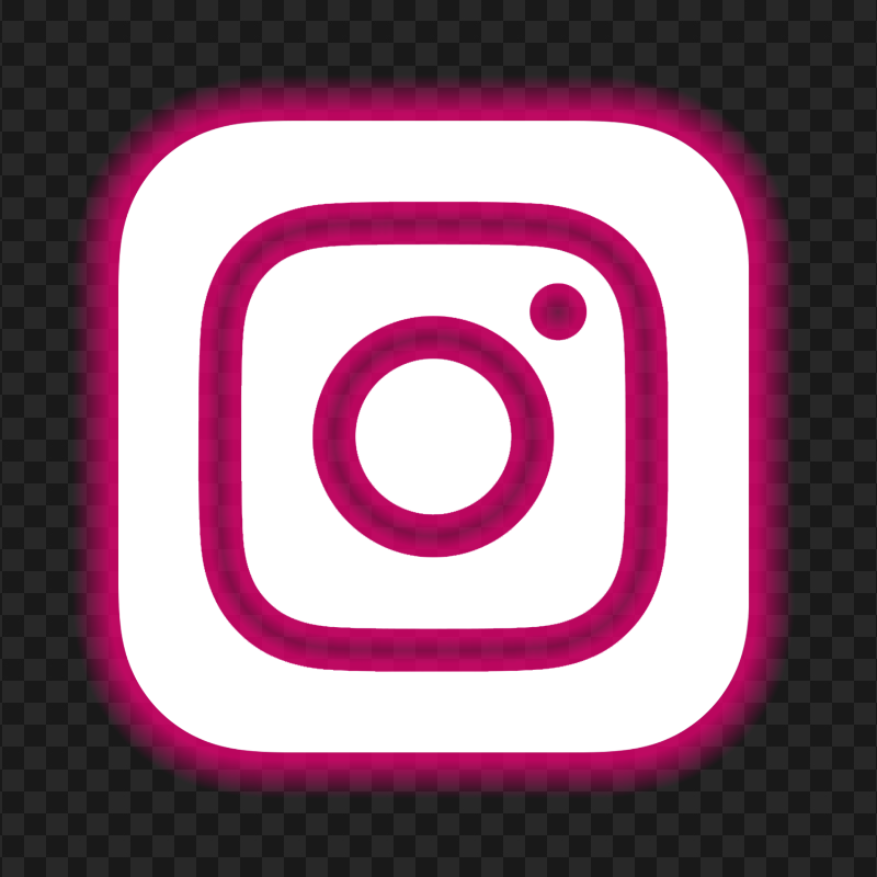 HD Aesthetic Pink & White Neon Instagram Logo Icon PNG