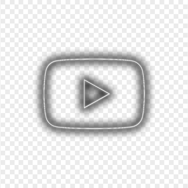 HD Aesthetic Youtube Black & White Neon Symbol Logo Icon PNG