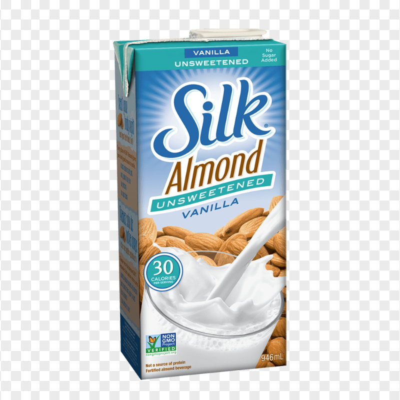 HD Almond Milk Carton Box PNG