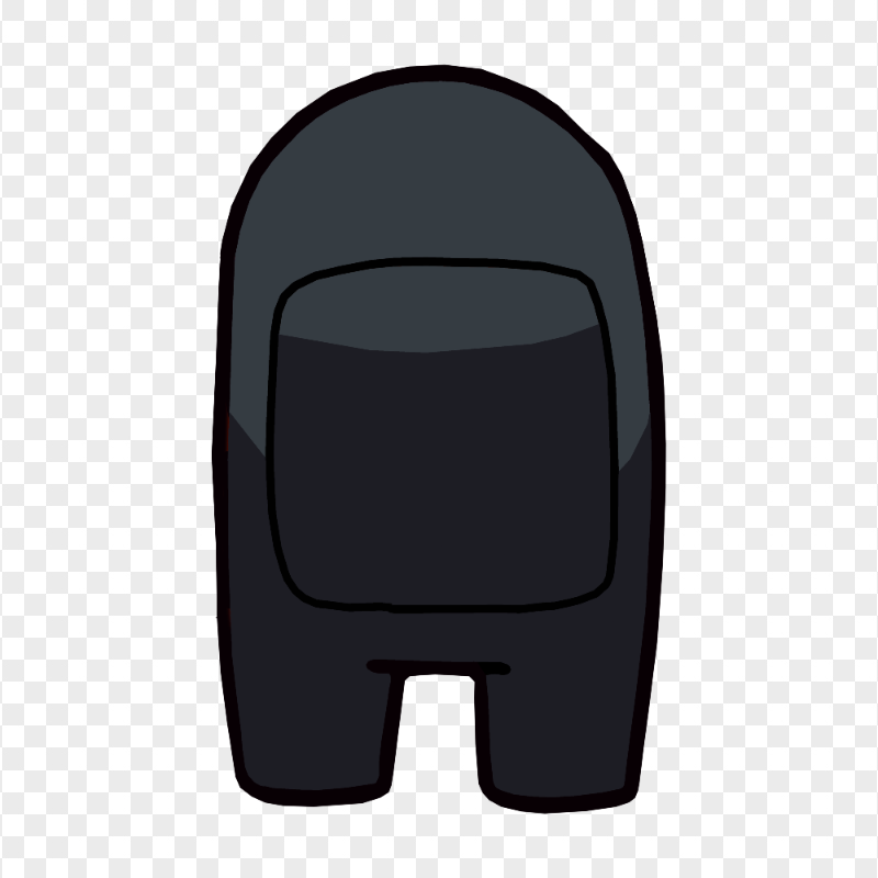 HD Among Us Black Character Back View PNG