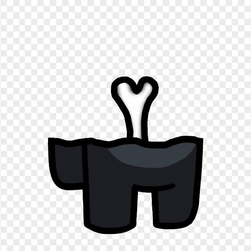 HD Among Us Crewmate Black Character Bone PNG