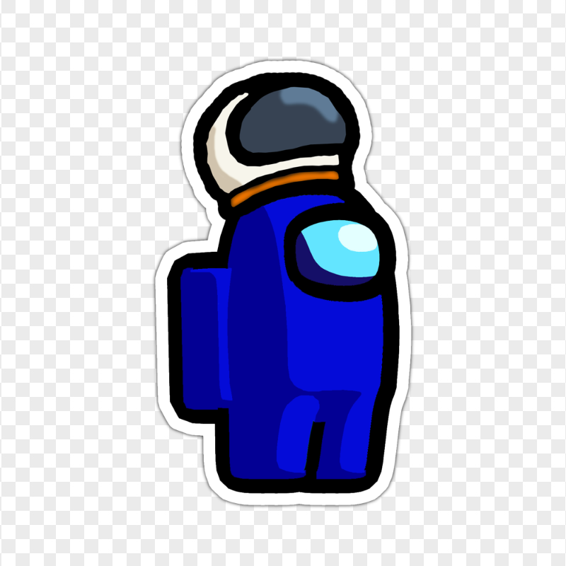 HD Among Us Crewmate Blue Character With Astronaut Helmet Stickers PNG