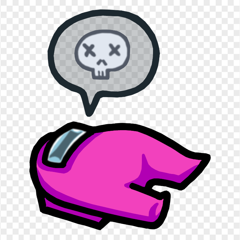 HD Among Us Crewmate Pink Character Dead Body PNG