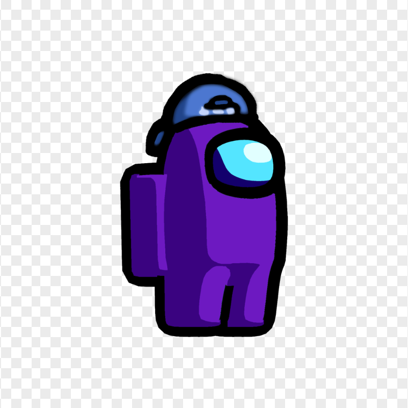 HD Among Us Crewmate Purple Character With Backwards Baseball Cap PNG