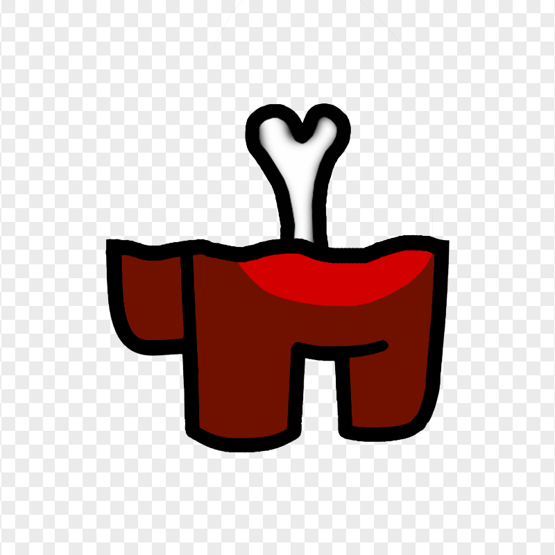 HD Among Us Crewmate Red Character Bone PNG