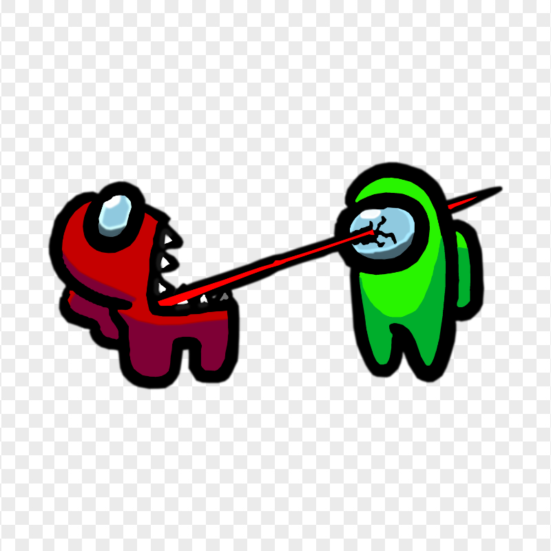 HD Among Us Crewmate Red Character Kill Green Lime PNG