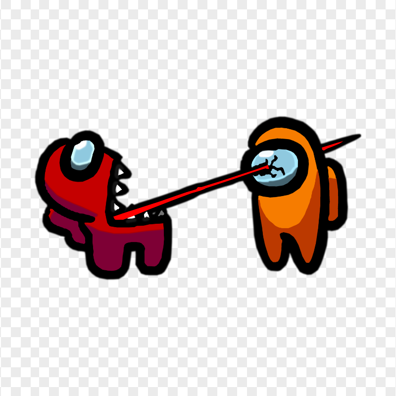 HD Among Us Crewmate Red Character Kill Orange PNG